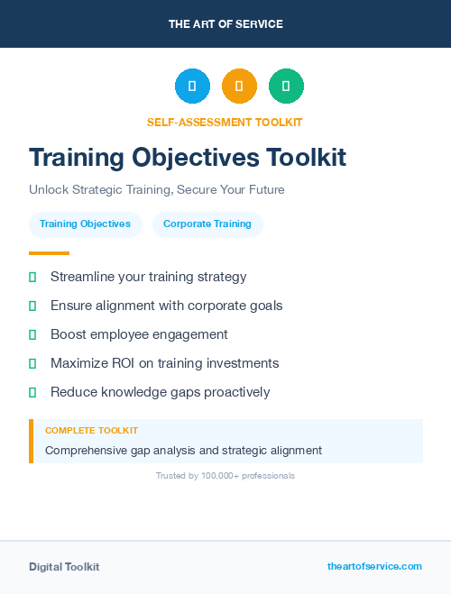 Training Objectives Toolkit