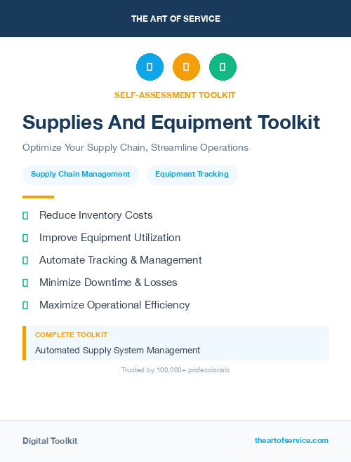 Supplies And Equipment Toolkit