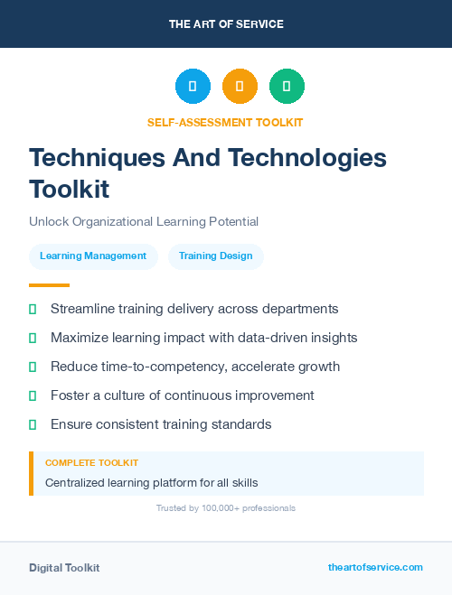 Techniques And Technologies Toolkit