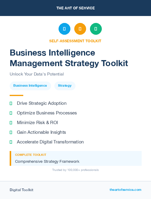 Business Intelligence Management Strategy Toolkit