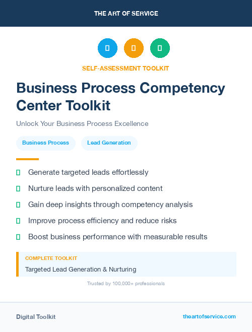 Business Process Competency Center Toolkit