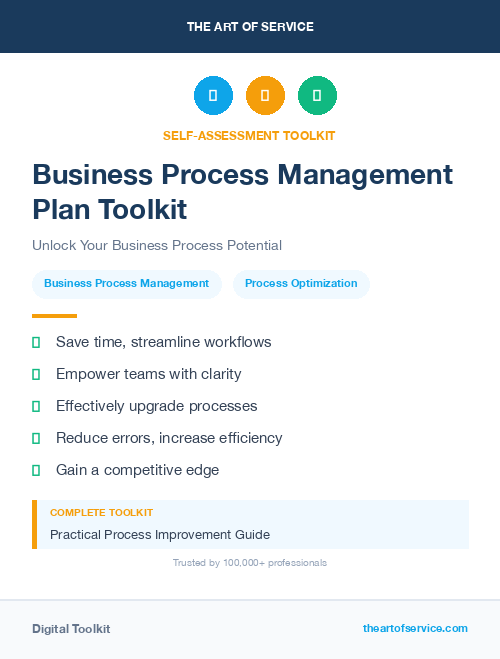 Business Process Management Plan Toolkit