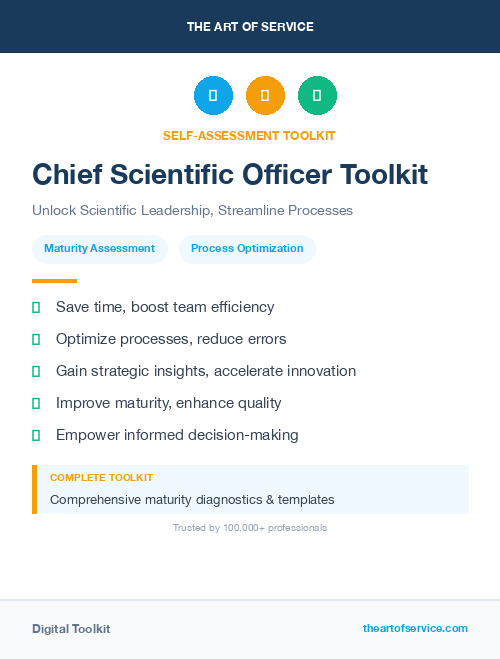 Chief Scientific Officer Toolkit