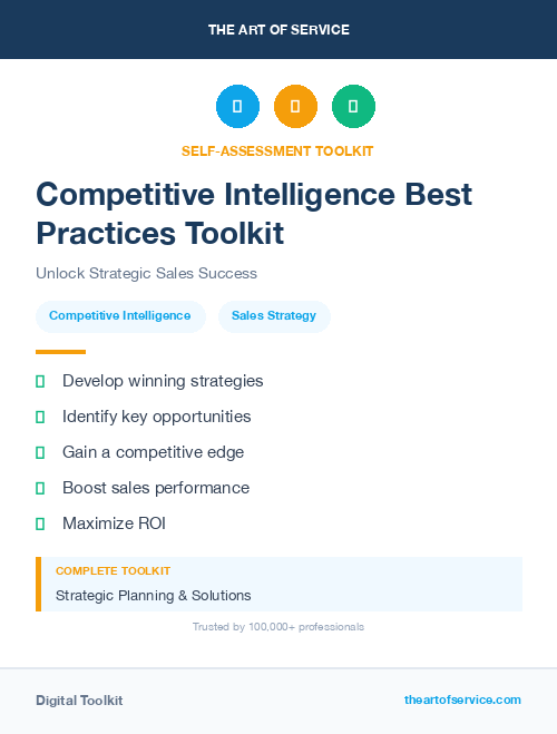 Competitive Intelligence Best Practices Toolkit