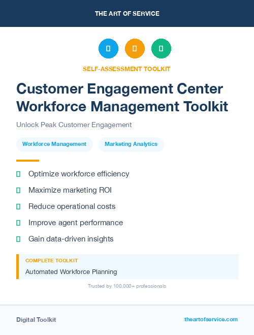 Customer Engagement Center Workforce Management Toolkit
