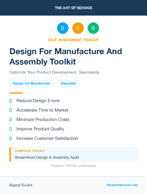 Design For Manufacture And Assembly Toolkit