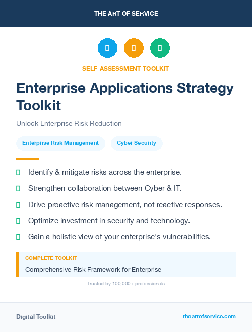 Enterprise Applications Strategy Toolkit