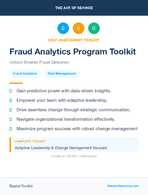 Fraud Analytics Program Toolkit