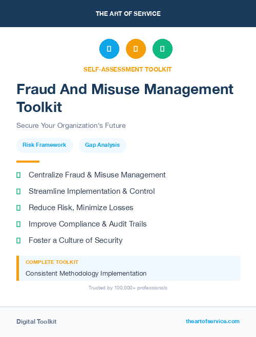 Fraud And Misuse Management Toolkit