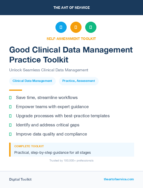 Good Clinical Data Management Practice Toolkit