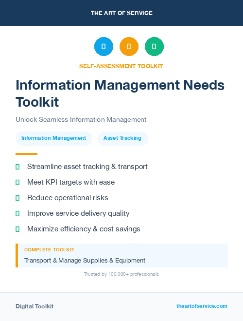 Information Management Needs Toolkit