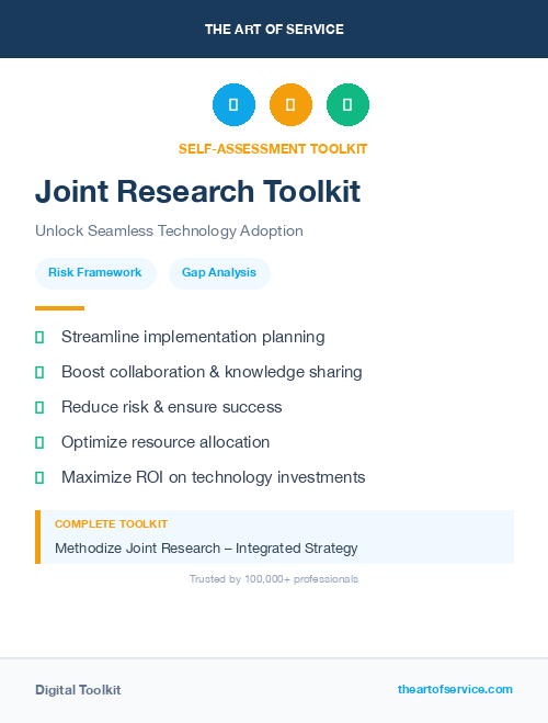 Joint Research Toolkit
