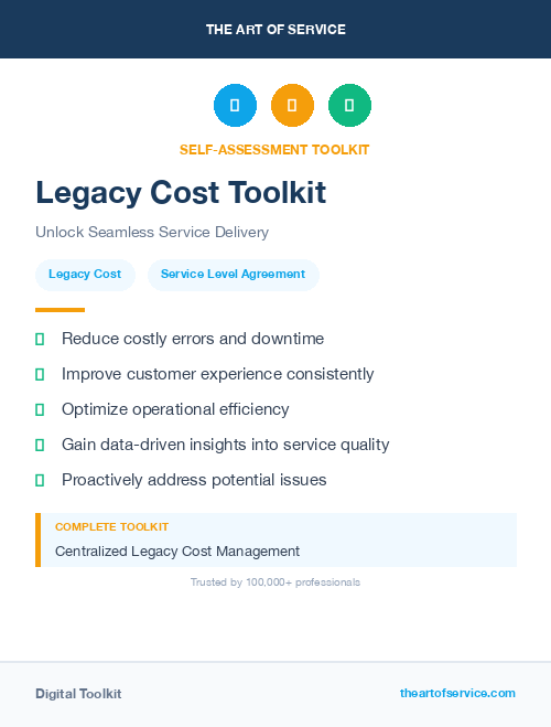 Legacy Cost Toolkit