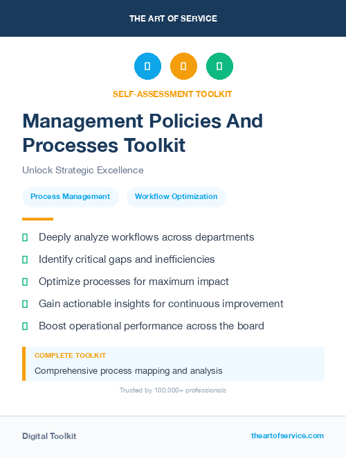 Management Policies And Processes Toolkit