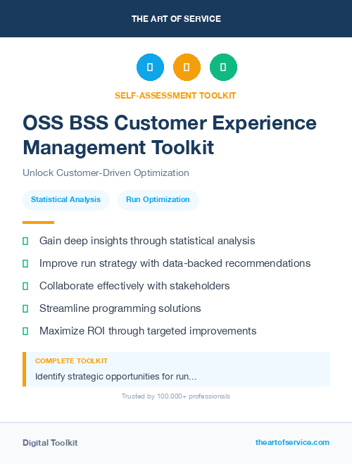 OSS BSS Customer Experience Management Toolkit