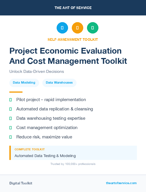 Project Economic Evaluation And Cost Management Toolkit