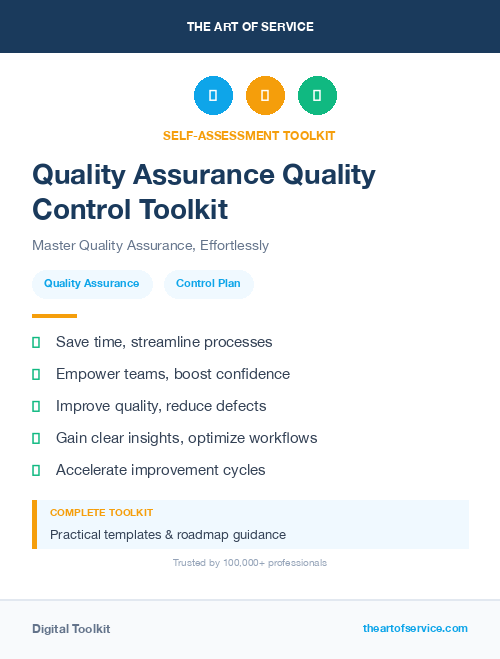 Quality Assurance Quality Control Toolkit