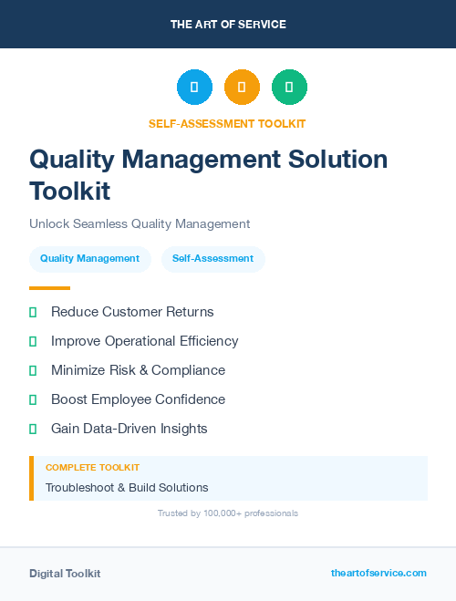 Quality Management Solution Toolkit