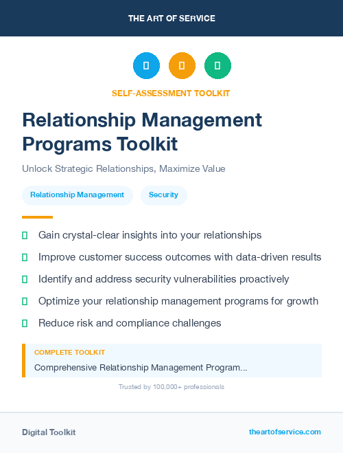 Relationship Management Programs Toolkit
