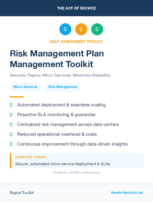 Risk Management Plan Management Toolkit