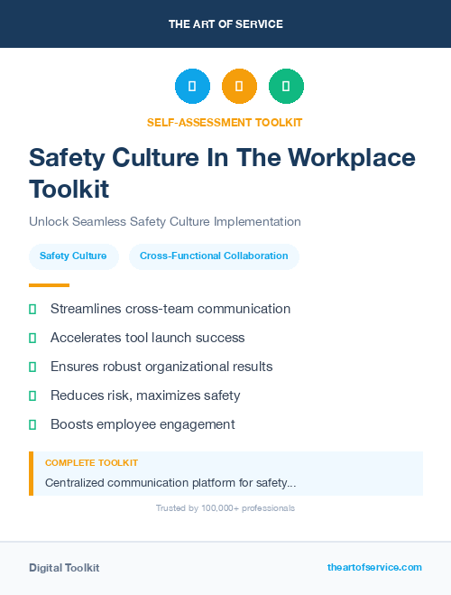 Safety Culture In The Workplace Toolkit