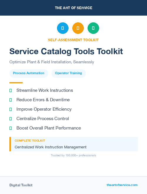 Service Catalog Tools Toolkit
