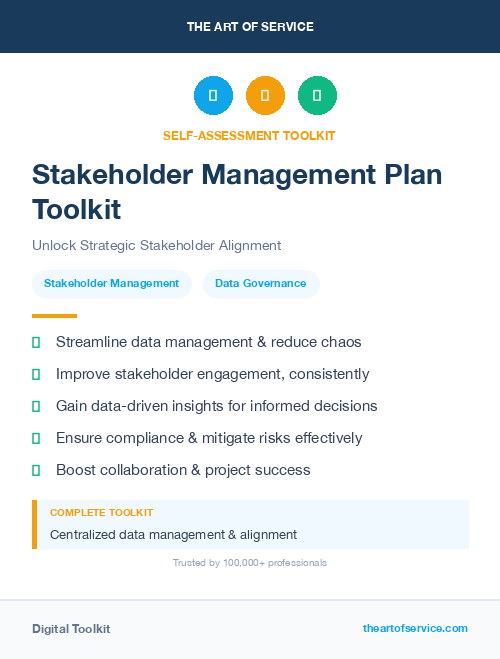 Stakeholder Management Plan Toolkit