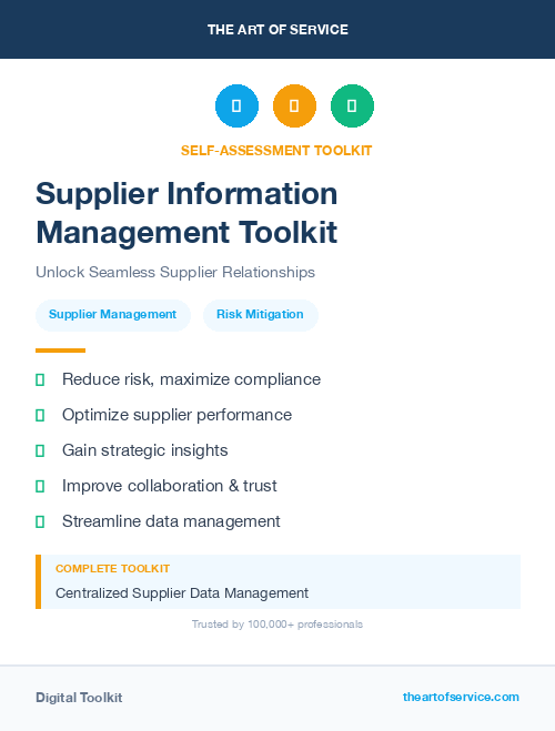 Supplier Information Management Toolkit
