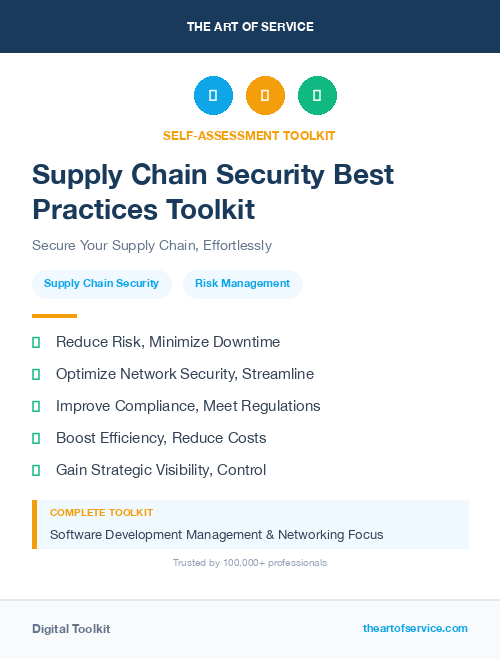 Supply Chain Security Best Practices Toolkit