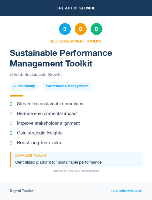 Sustainable Performance Management Toolkit