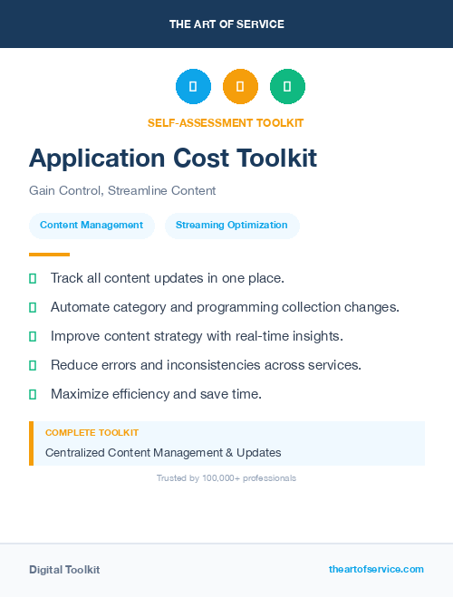 Application Cost Toolkit