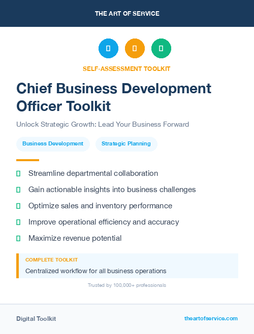 Chief Business Development Officer Toolkit