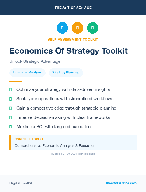 Economics Of Strategy Toolkit