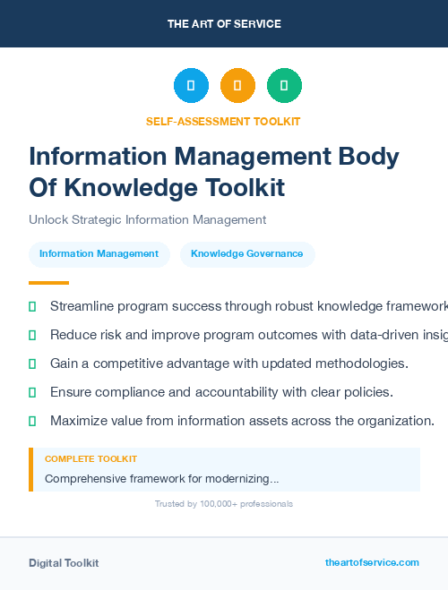 Information Management Body Of Knowledge Toolkit
