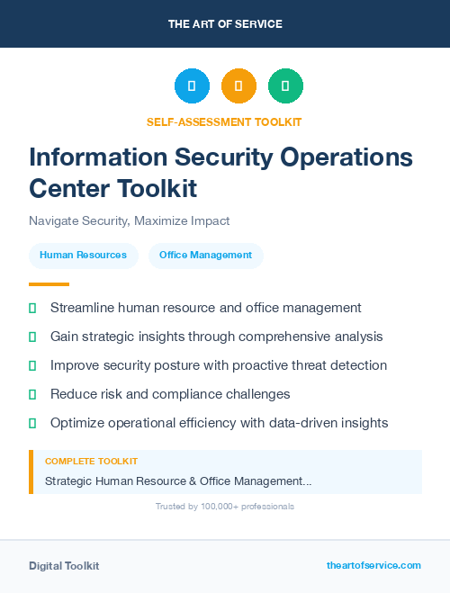 Information Security Operations Center Toolkit