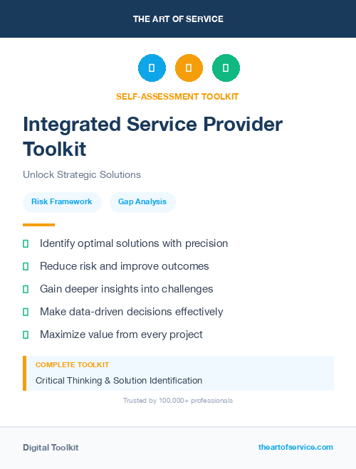Integrated Service Provider Toolkit