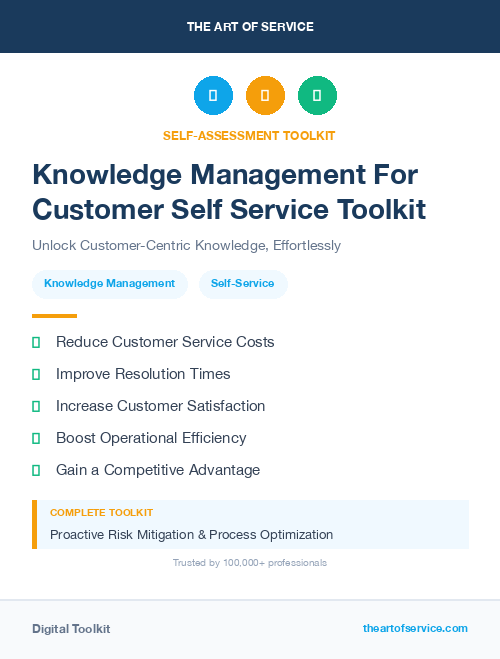 Knowledge Management For Customer Self Service Toolkit