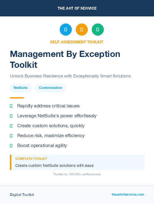 Management By Exception Toolkit
