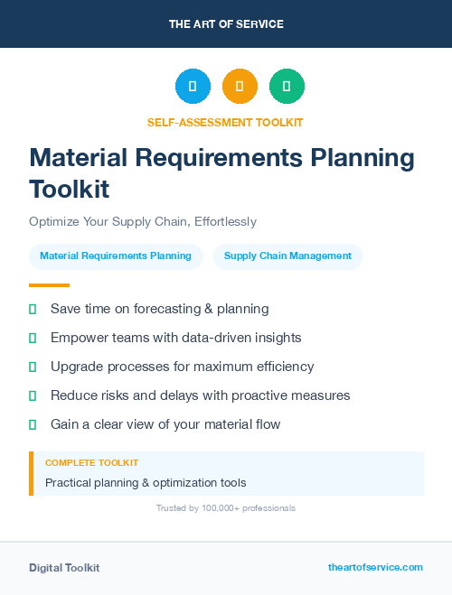 Material Requirements Planning Toolkit