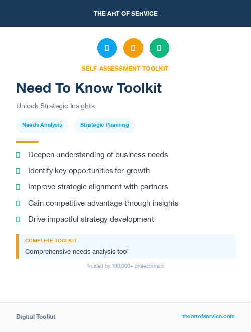 Need To Know Toolkit