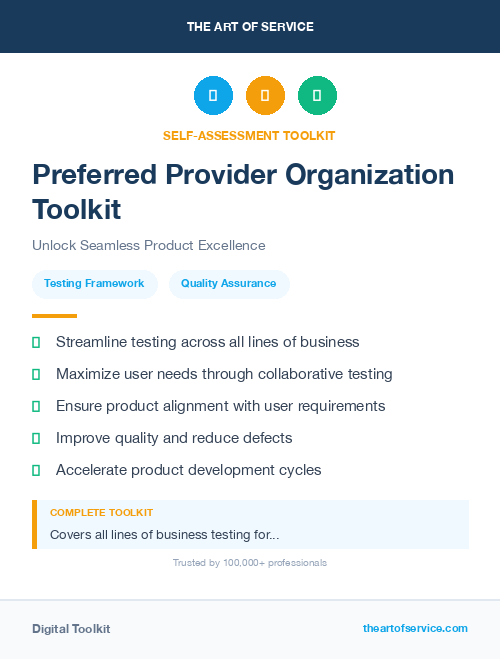 Preferred Provider Organization Toolkit