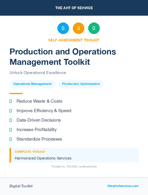 Production and Operations Management Toolkit