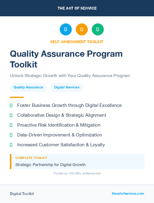 Quality Assurance Program Toolkit