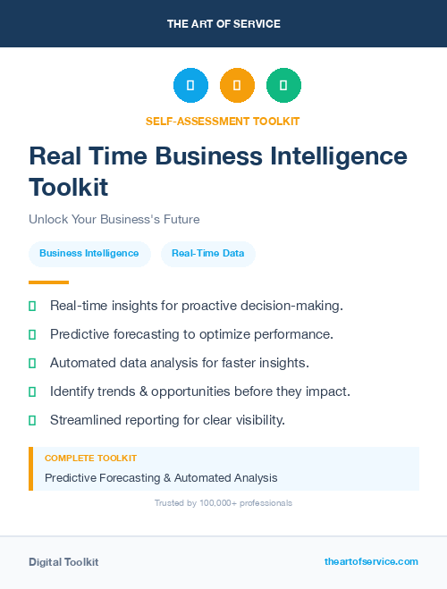 Real Time Business Intelligence Toolkit