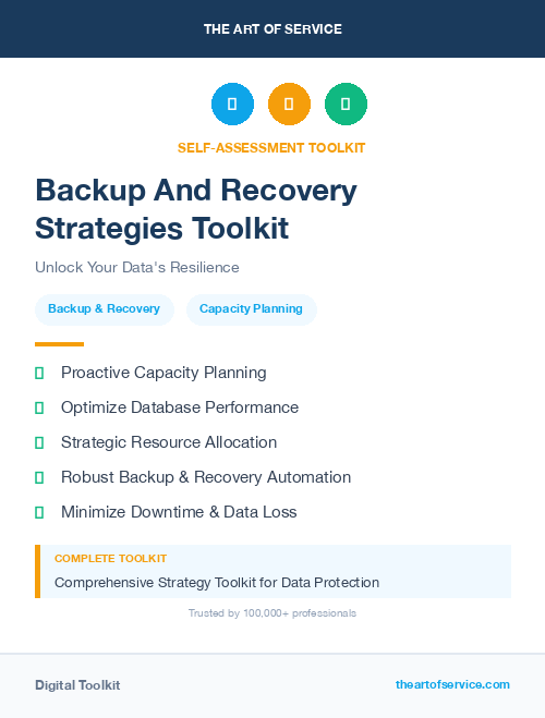 Backup And Recovery Strategies Toolkit