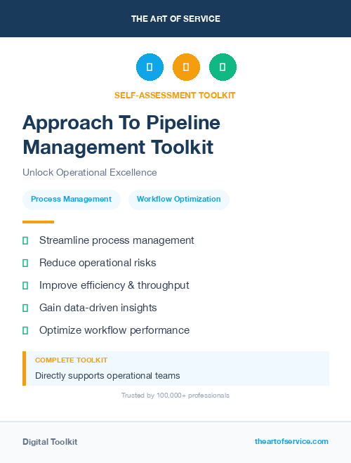 Approach To Pipeline Management Toolkit