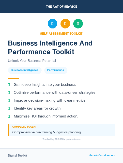 Business Intelligence And Performance Toolkit