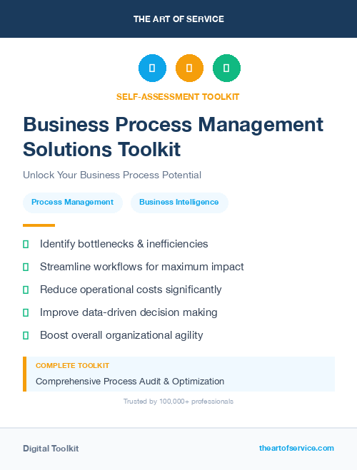 Business Process Management Solutions Toolkit