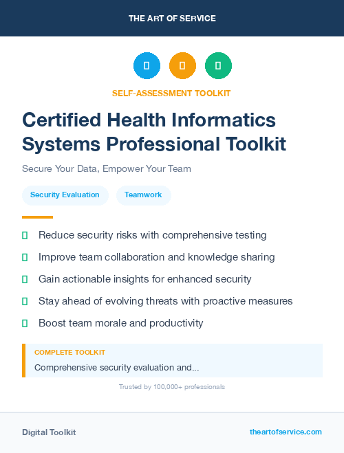 Certified Health Informatics Systems Professional Toolkit