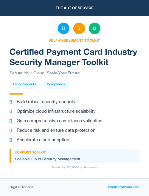 Certified Payment Card Industry Security Manager Toolkit